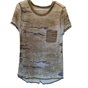 CLEARANCE SALE!!  Trendy See Thru Camouflage Tee with Pocket